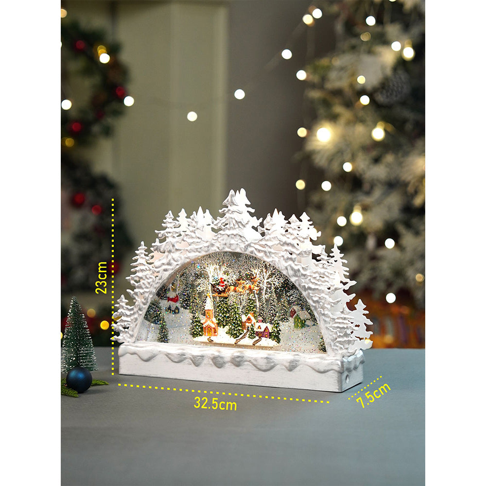 Snow mountain Village with Musical Glitter Water &  Lights, Christmas Home Décor