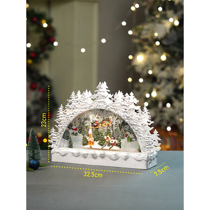 Snow mountain Village with Musical Glitter Water &  Lights, Christmas Home Décor