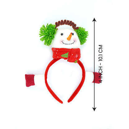 2pcs 3d Snowman Christmas Hairband and Snowman Wrist Band Combo set for Kids and Adults (Free Size)