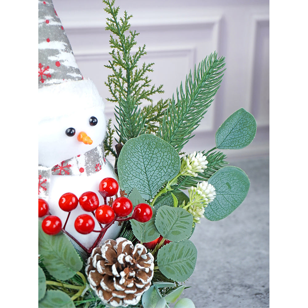 15 inches Snowman with Wood Christmas Table Décor and Christmas Gift for Kids & Adults