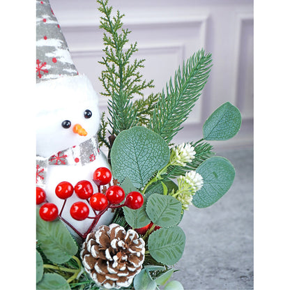 15 inches Snowman with Wood Christmas Table Décor and Christmas Gift for Kids & Adults