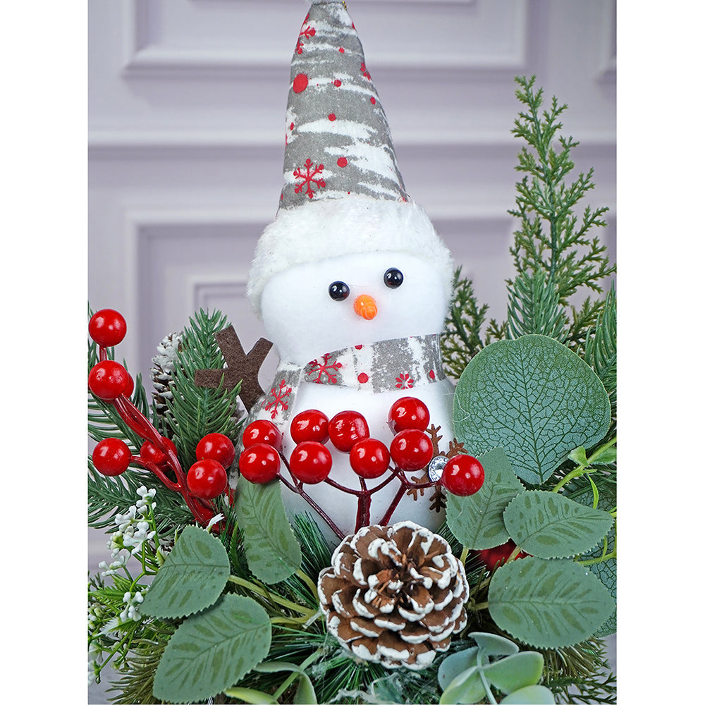 15 inches Snowman with Wood Christmas Table Décor and Christmas Gift for Kids & Adults