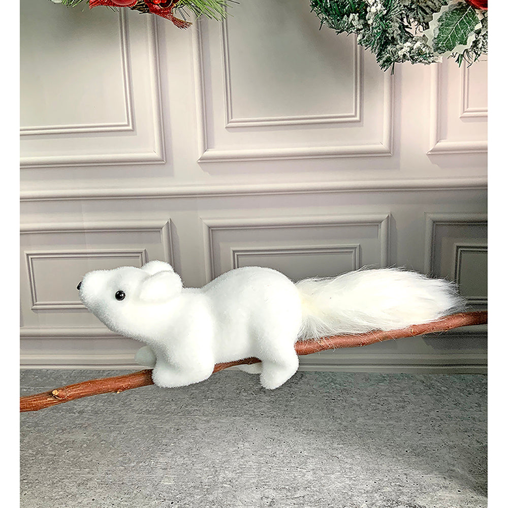 Winter Squirrel with twig stem Christmas Home and Office Décor