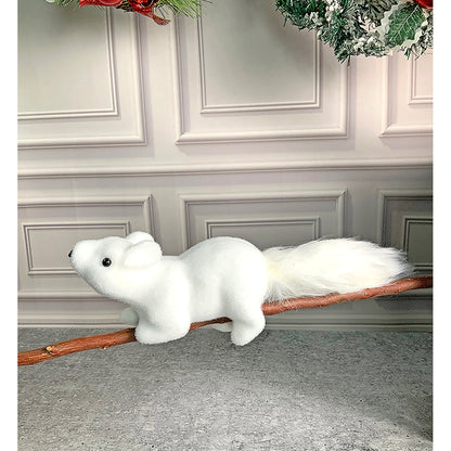 Winter Squirrel with twig stem Christmas Home and Office Décor