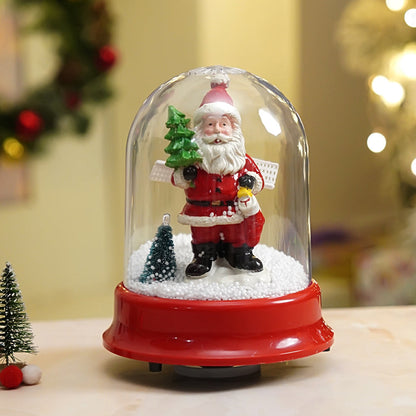 Lucky Stocking & Tree Santa , Musical Snow Globe Dome Christmas Décor and Decoration.