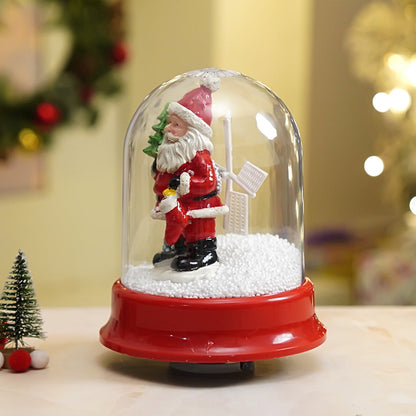 Lucky Stocking & Tree Santa , Musical Snow Globe Dome Christmas Décor and Decoration.