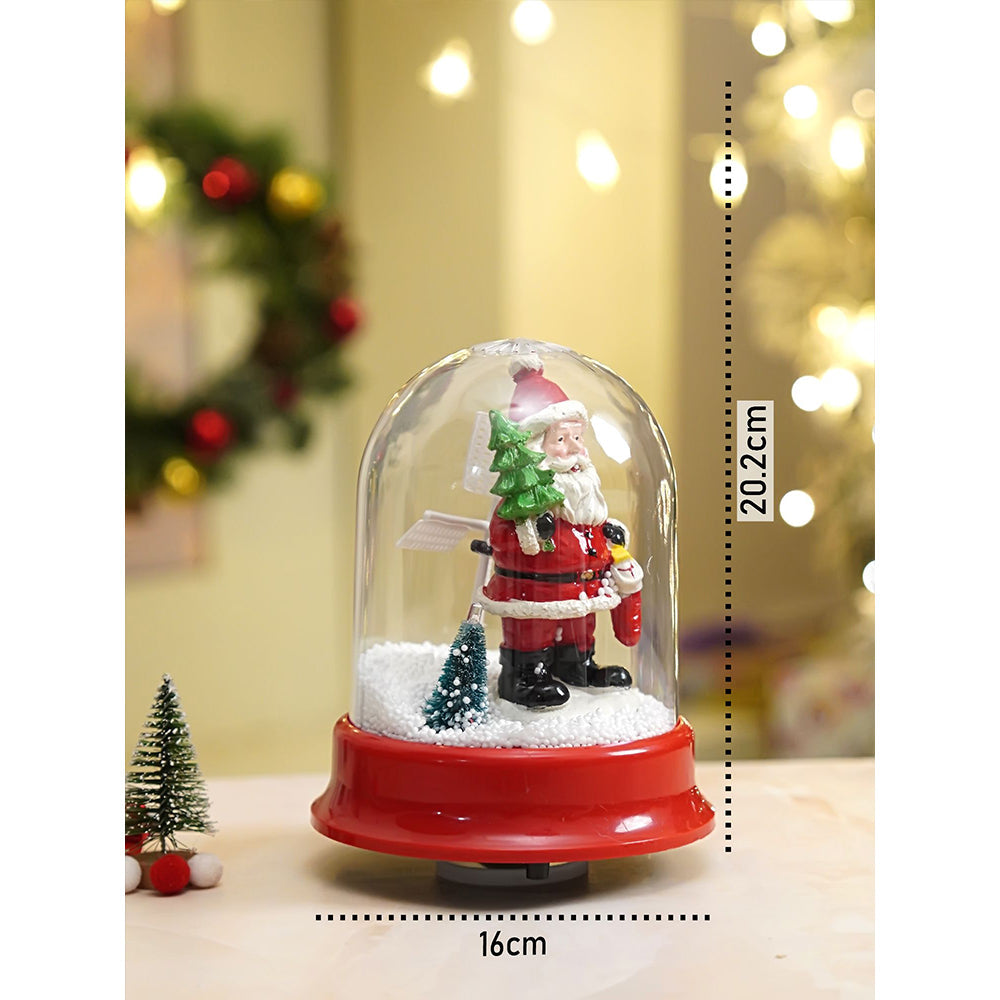 Lucky Stocking & Tree Santa , Musical Snow Globe Dome Christmas Décor and Decoration.