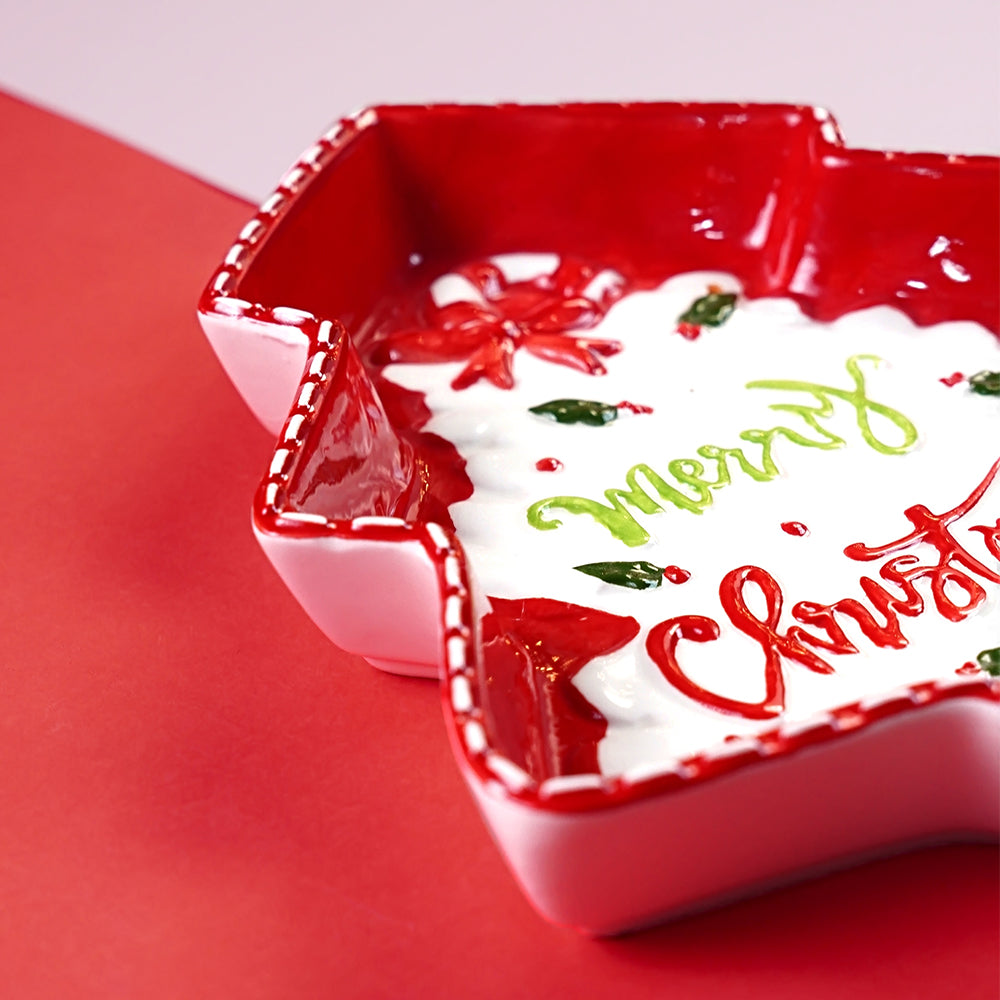 Tree Shape Christmas ceramic serving tray