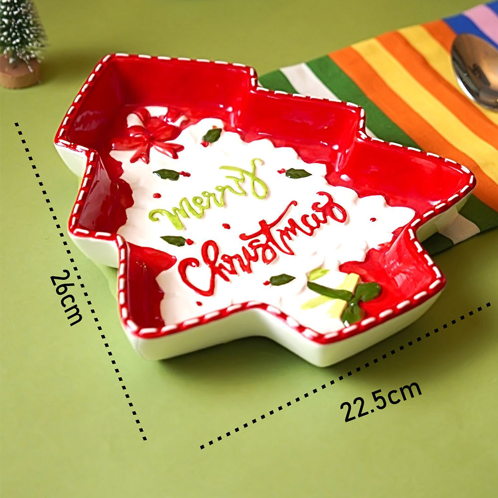 Tree Shape Christmas ceramic serving tray
