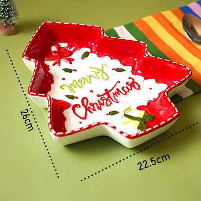 Tree Shape Christmas ceramic serving tray
