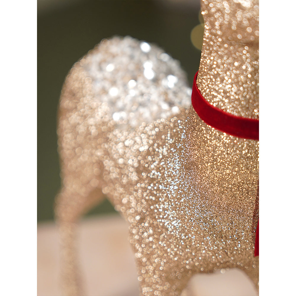 18 inches & 15inches 2pcs  White sequence gold Reindeer Combo Christmas Décor and Decoration