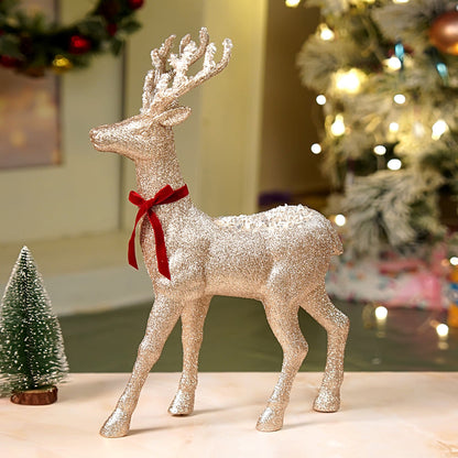18inches Big white Sequence Gold Reindeer Christmas Décor and Decoration
