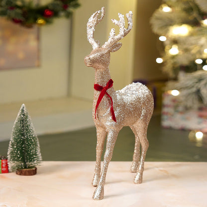 18inches Big white Sequence Gold Reindeer Christmas Décor and Decoration