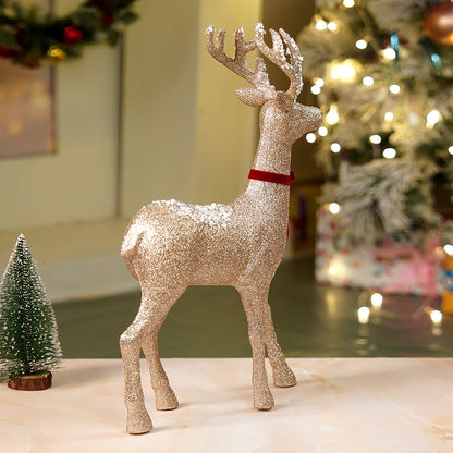 18inches Big white Sequence Gold Reindeer Christmas Décor and Decoration