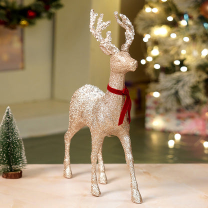 18inches Big white Sequence Gold Reindeer Christmas Décor and Decoration