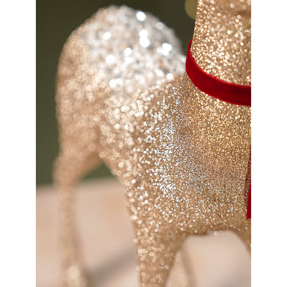 18inches Big white Sequence Gold Reindeer Christmas Décor and Decoration