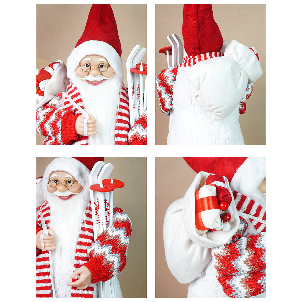 24 inches/2feet Winter Ski Ready Santa ,Christmas Home and Table Décor