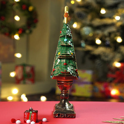 Gold & Green Tree with Musical Glitter Water Lights, Christmas Home & table Décor