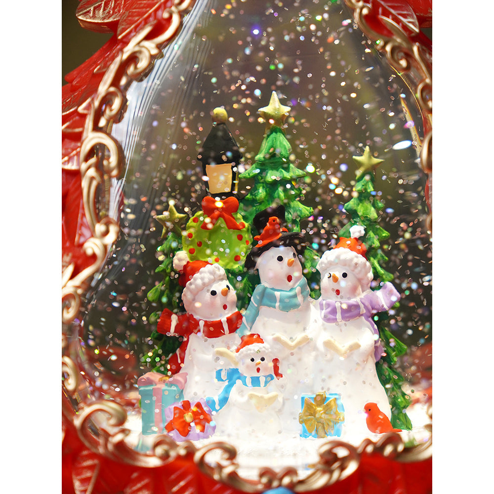Gold & Red Tree with Musical Glitter Water Lights, Christmas Home & table Décor