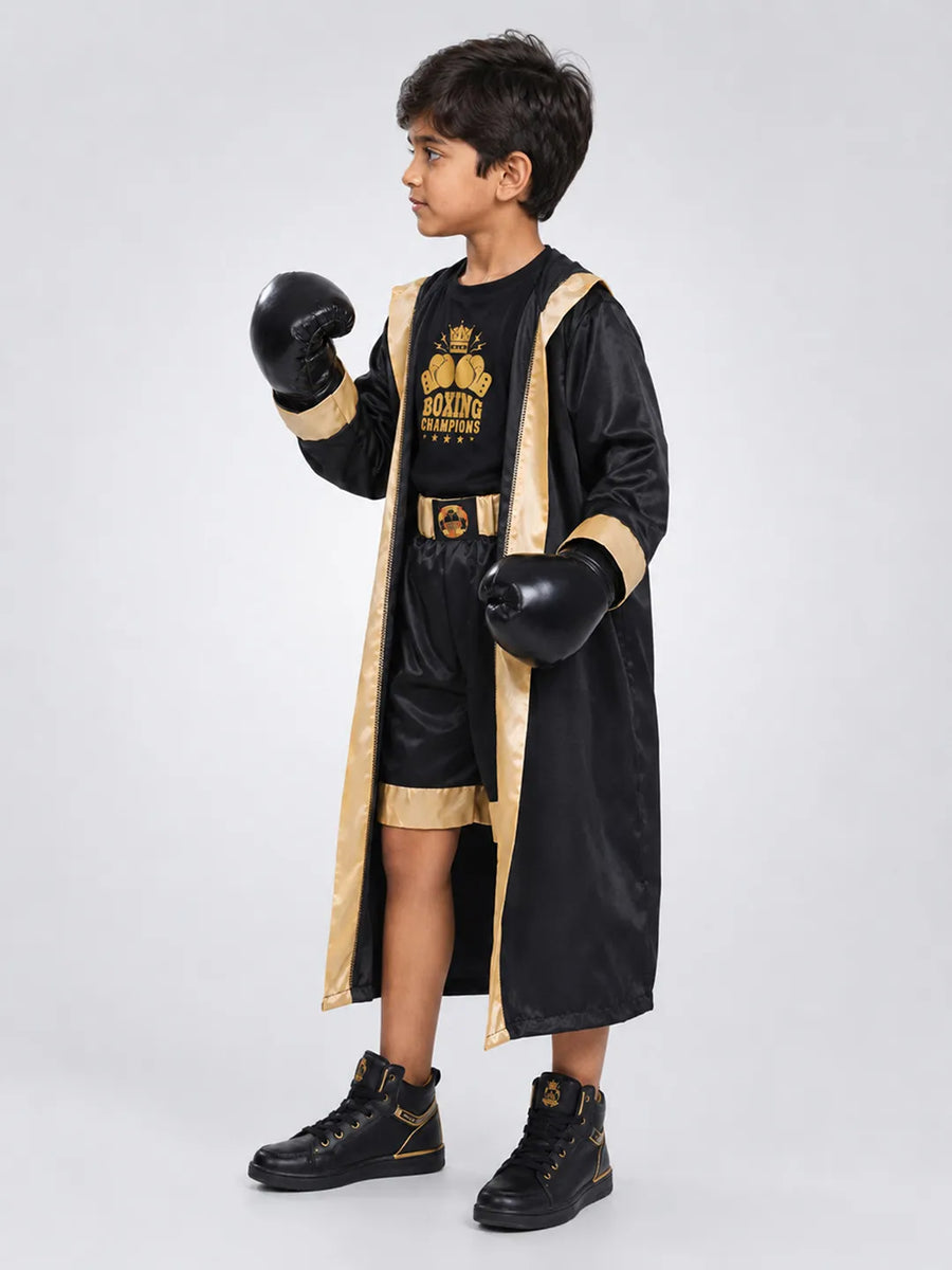 Black & Gold Boxer, Kids Halloween Costume Fancy Dress Up
