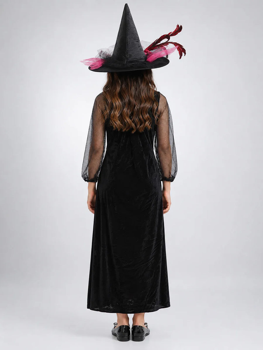Black & Pink Witch Adult Halloween Costume Fancy Dress Up