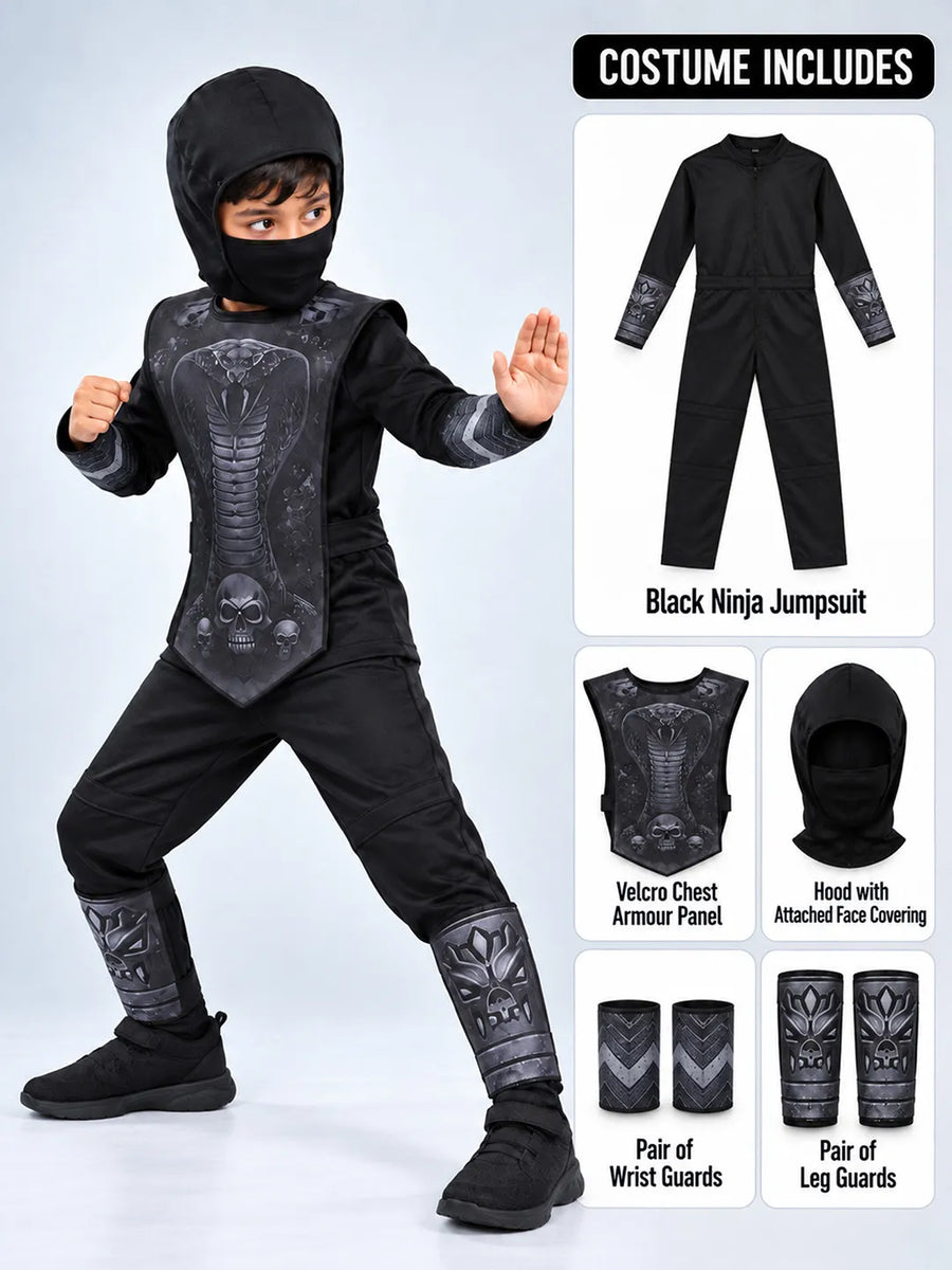 Black Viper Ninja, Kids Halloween Costume Fancy Dress Up