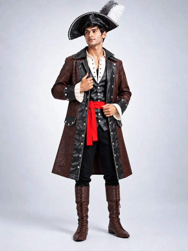 Classic Carribean Pirate, Adult Halloween Costume Fancy Dress Up