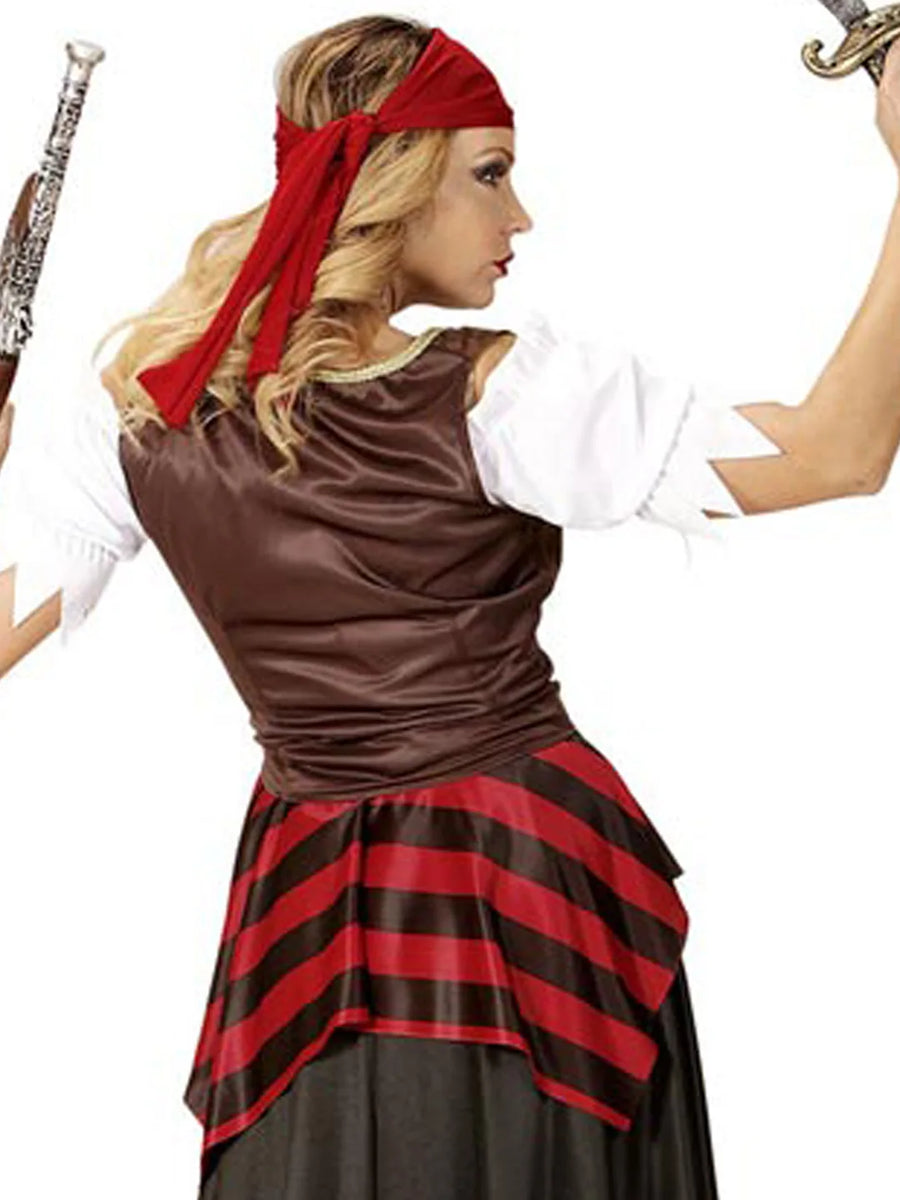 Checks Top & Skirt Pirate Adult Halloween Costume Fancy Dress Up