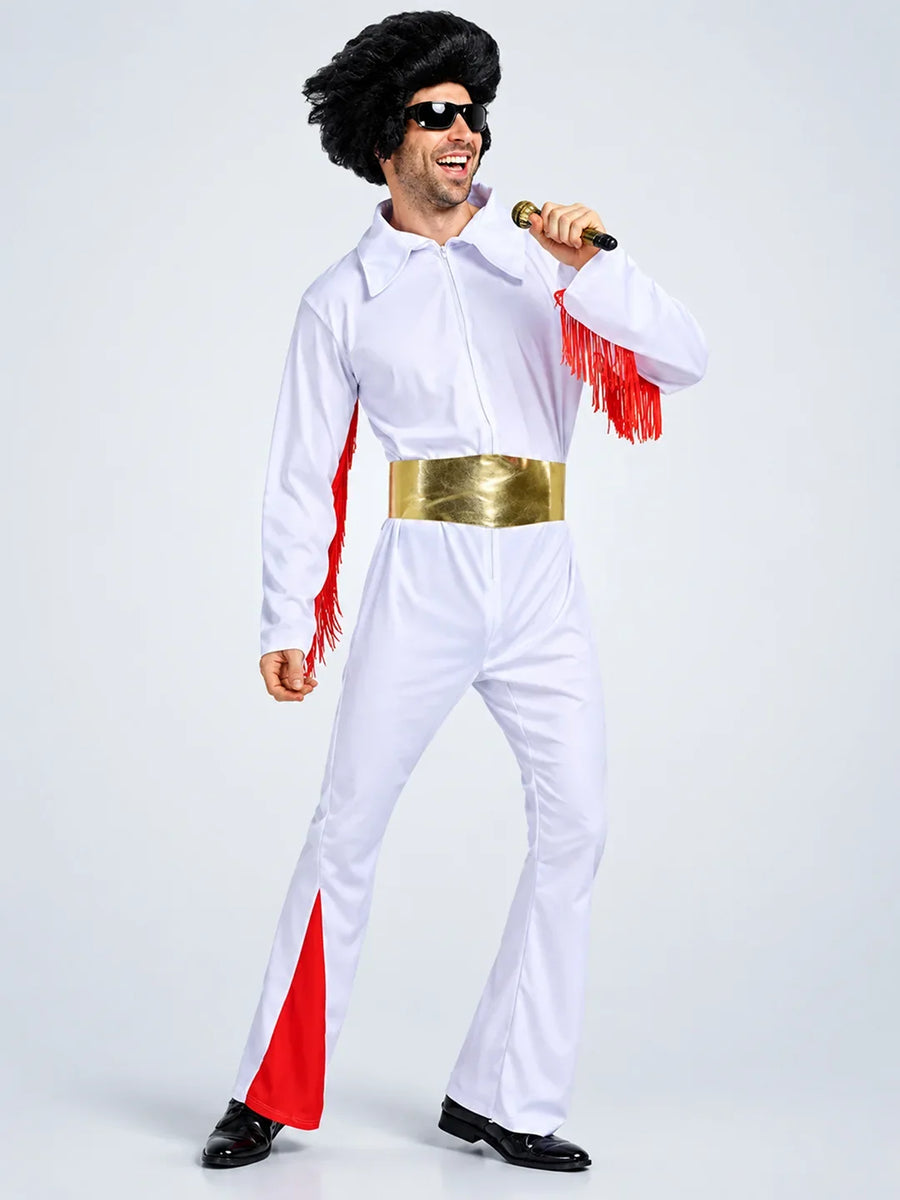 Disco King Rock n Roll singer Adults Halloween Costume Fancy Dress up