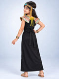Black & Gold Egyptian Pharaoh Girl, Kids Halloween Costume Fancy Dress Up