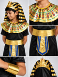 Black & Gold Egyptian Pharaoh Boy, Kids Halloween Costume Fancy Dress Up
