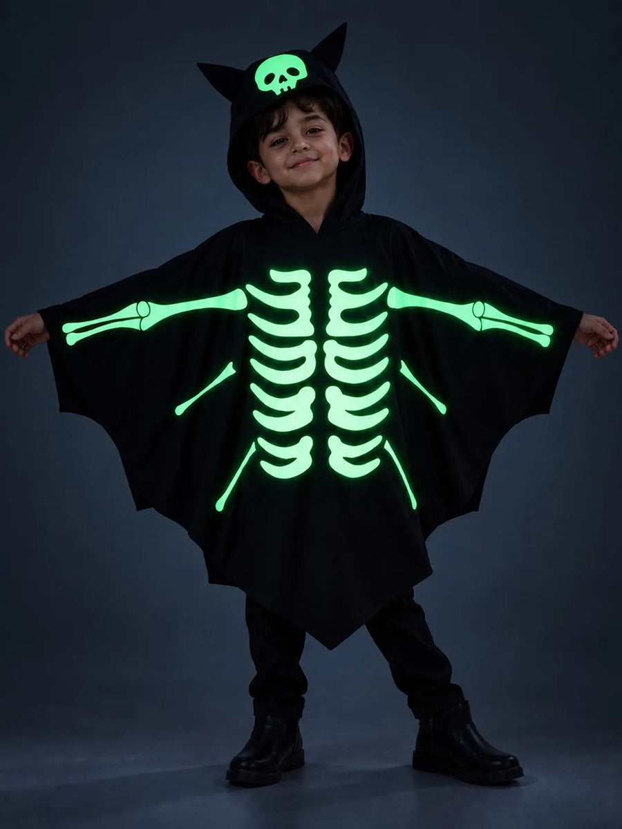 Luminous Ghost Bat cape style Cloak, Kids Halloween Costume Fancy Dress Up