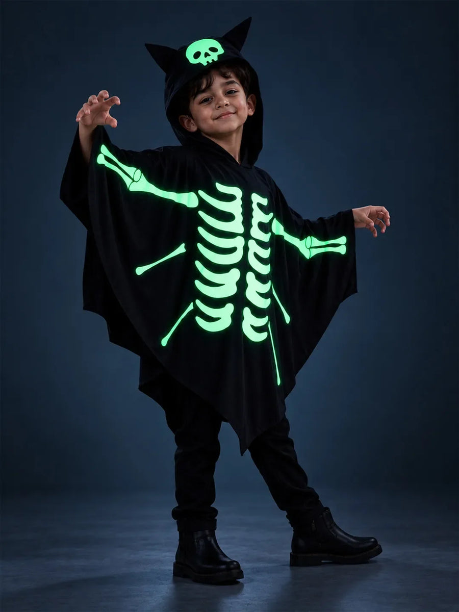 Luminous Ghost Bat cape style Cloak, Kids Halloween Costume Fancy Dress Up