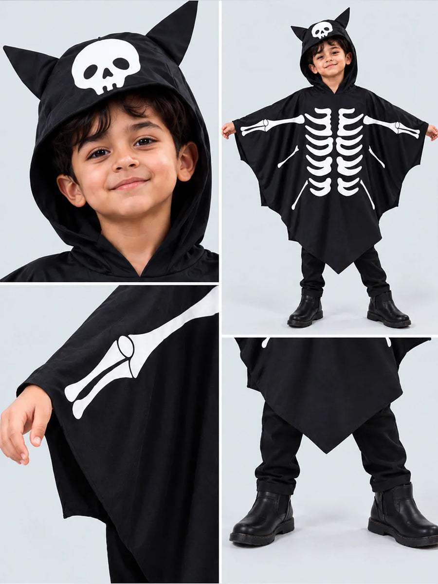 Luminous Ghost Bat cape style Cloak, Kids Halloween Costume Fancy Dress Up
