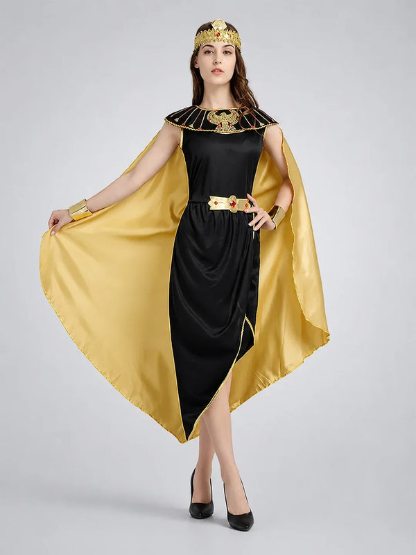 Gold & Black Roman Queen Adults Halloween Costume Dress Up