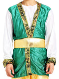 Aladdin Gold and Green Adults Halloween Costume Fancy Dress Up