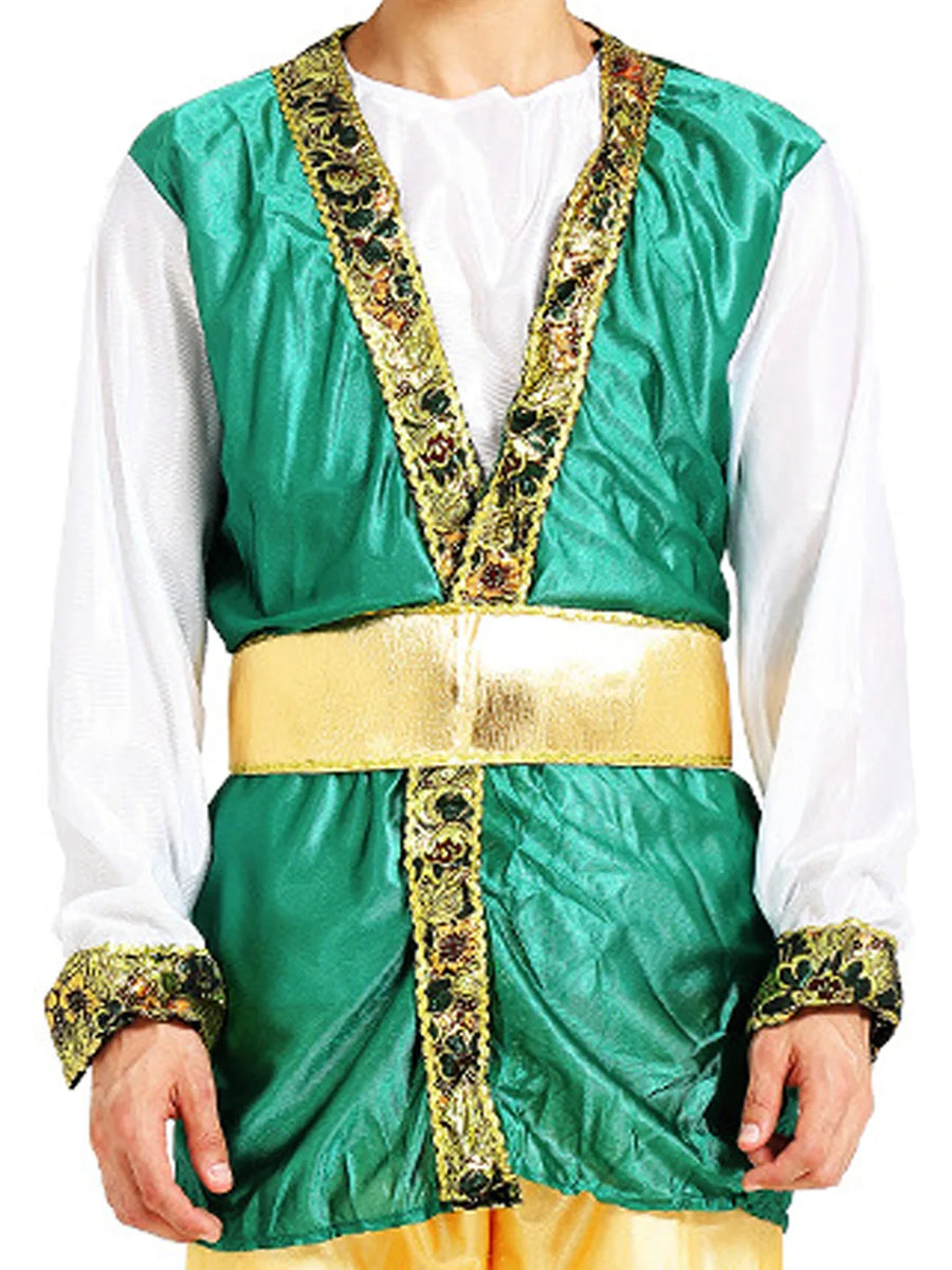 Aladdin Gold and Green Adults Halloween Costume Fancy Dress Up