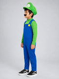 Junior Super Brother Green Plumber, Kids Halloween Costume Fancy Dress Up