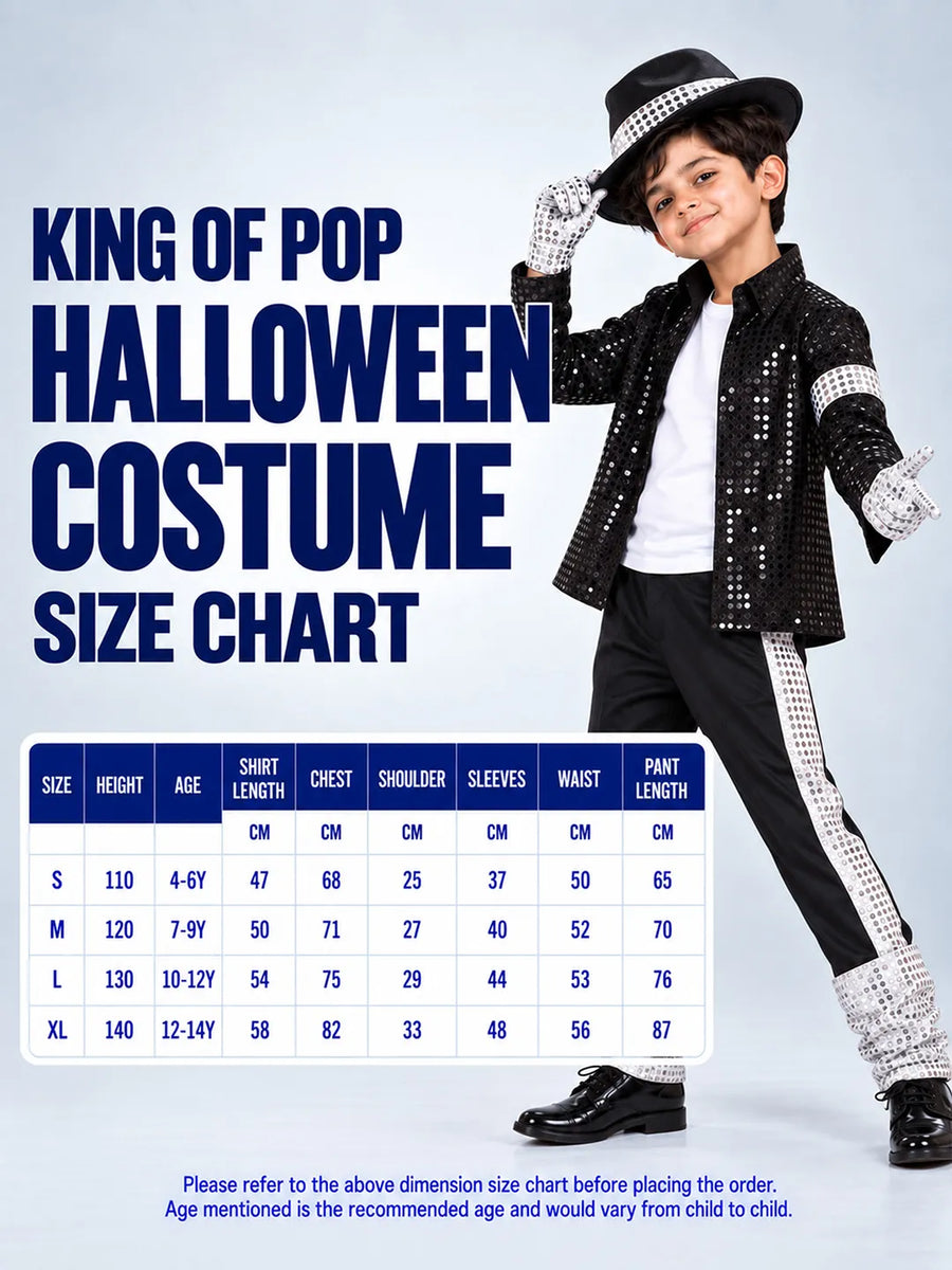 King of Pop, Kids Halloween Costume Fancy Dress Up