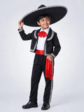 Black & Red Mexican Mariachi Boys, Kids Halloween Costume Fancy Dress Up