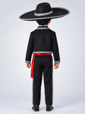 Black & Red Mexican Mariachi Boys, Kids Halloween Costume Fancy Dress Up