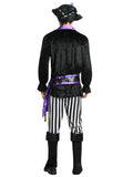 Purple & Black Pirate Adult Halloween Costume Fancy Dress Up