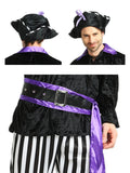 Purple & Black Pirate Adult Halloween Costume Fancy Dress Up