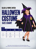 Black & Purple Witch Poncho & Hat set,No Frock included, Kids Halloween Costume Fancy Dress Up