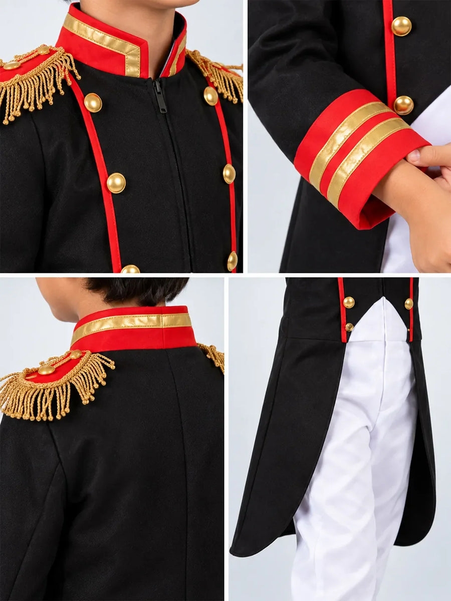 Black & Red Pirate Captain, Kids Halloween Costume Fancy Dress Up