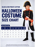 Black & Red Pirate Captain, Kids Halloween Costume Fancy Dress Up