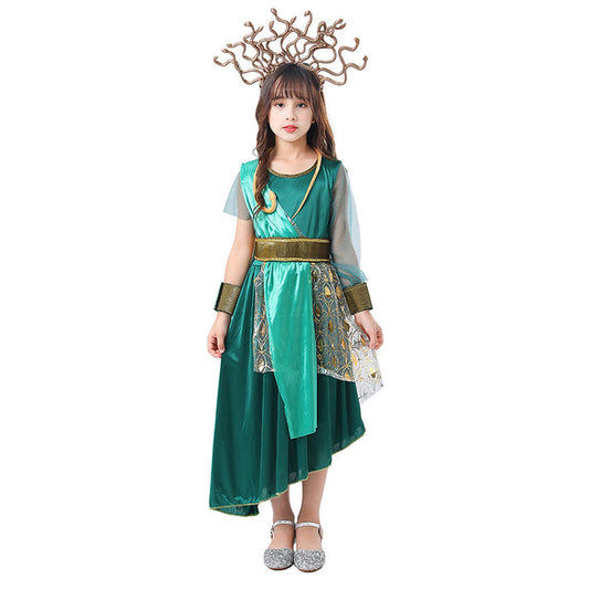 Little Surprise Box,Forest Snake Queen Kids Halloween Costume Dress Up-7-8Y