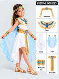 White & Gold Nile Girl, Kids Halloween Costume Fancy Dress Up