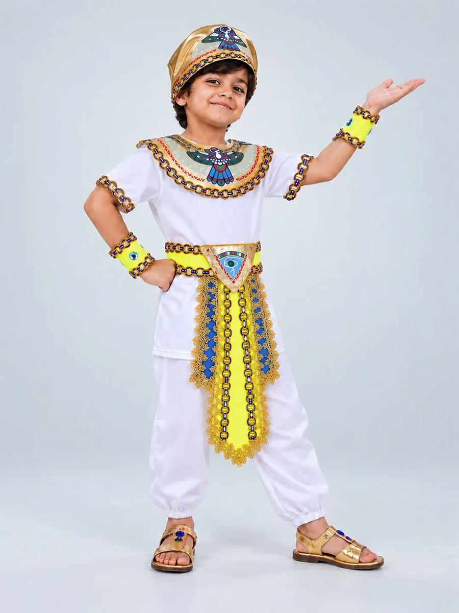 White Egyptian Pharaoh Prince, Kids Halloween Costume Fancy Dress Up