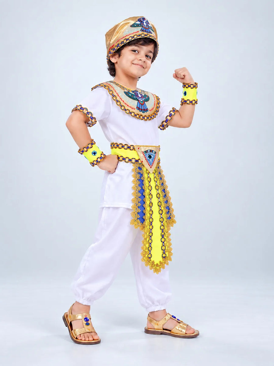 White Egyptian Pharaoh Prince, Kids Halloween Costume Fancy Dress Up